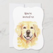 Memorial Service Invite Golden Retriever Dog Pet Kaart (Voorkant)