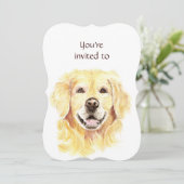 Memorial Service Invite Golden Retriever Dog Pet Kaart (Staand voorkant)