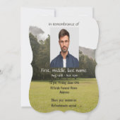 Memorial Service Invite Golfers Golf Cart Kaart (Achterkant)