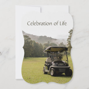 Memorial Service Invite Golfers Golf Cart Kaart