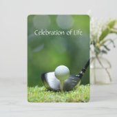 Memorial Service Invite Golfers Golf Cart Kaart (Staand voorkant)