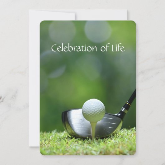 Memorial Service Invite Golfers Golf Cart Kaart (Voorkant)