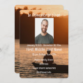 Memorial Service Invite Lake Sunset Vist Kaart (Voorkant / Achterkant)