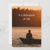 Memorial Service Invite Lake Sunset Vist Kaart (Achterkant)
