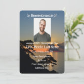 Memorial Service Invite Lake Sunset Water Kaart (Staand voorkant)
