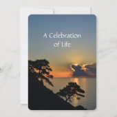 Memorial Service Invite Lake Sunset Water Kaart (Achterkant)