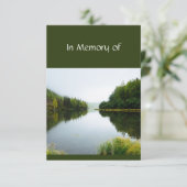 Memorial Service Invite Lake Tree Shore Natuur Kaart (Staand voorkant)