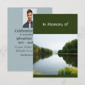 Memorial Service Invite Lake Tree Shore Natuur Kaart (Voorkant / Achterkant)