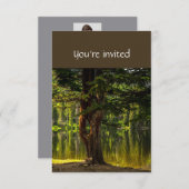 Memorial Service Invite Lake Tree Shore Natuur Kaart (Voorkant / Achterkant)