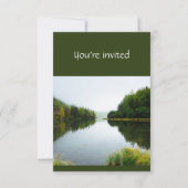 Memorial Service Invite Lake Tree Shore Natuur Kaart (Voorkant)