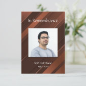 Memorial Service Invite Masculine Gold Brown Kaart (Staand voorkant)