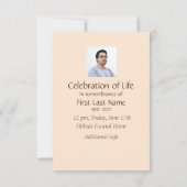 Memorial Service Invite Masculine Gold Brown Kaart (Achterkant)