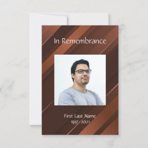 Memorial Service Invite Masculine Gold Brown Kaart