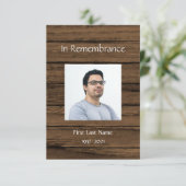 Memorial Service Invite Masculine Kaart (Staand voorkant)