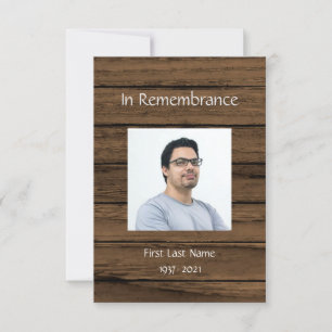 Memorial Service Invite Masculine Kaart