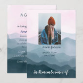 Memorial Service Invite Mountain Landscape Kaart (Voorkant / Achterkant)
