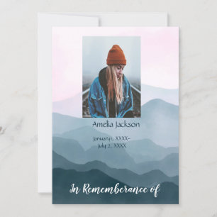 Memorial Service Invite Mountain Landscape Kaart