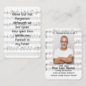 Memorial Service Invite Music Notes background Visitekaartje (Voorkant / Achterkant)