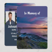 Memorial Service Invite Ocean Sunset Boat Kaart (Voorkant / Achterkant)