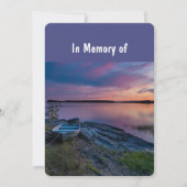 Memorial Service Invite Ocean Sunset Boat Kaart (Voorkant)