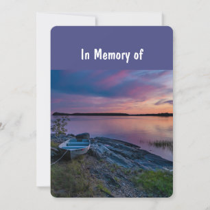 Memorial Service Invite Ocean Sunset Boat Kaart