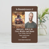 Memorial Service Invite Quad Dirt Motor Bike Kaart (Staand voorkant)