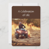 Memorial Service Invite Quad Dirt Motor Bike Kaart (Achterkant)
