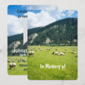 Memorial Service Invite Sheep Farming Farmer Kaart (Voorkant / Achterkant)