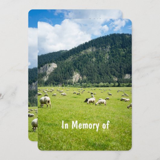 Memorial Service Invite Sheep Farming Farmer Kaart (Voorkant / Achterkant)
