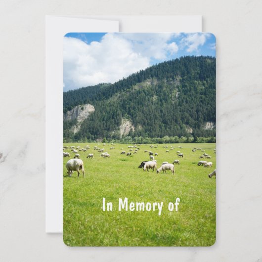 Memorial Service Invite Sheep Farming Farmer Kaart (Voorkant)