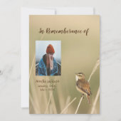 Memorial Service Invite Sparrow Bird Watcher Kaart (Voorkant)