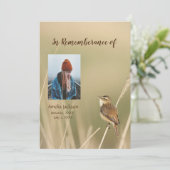 Memorial Service Invite Sparrow Bird Watcher Kaart (Staand voorkant)