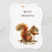 Memorial Service Invite Squirrel Animal Art Kaart (Voorkant / Achterkant)