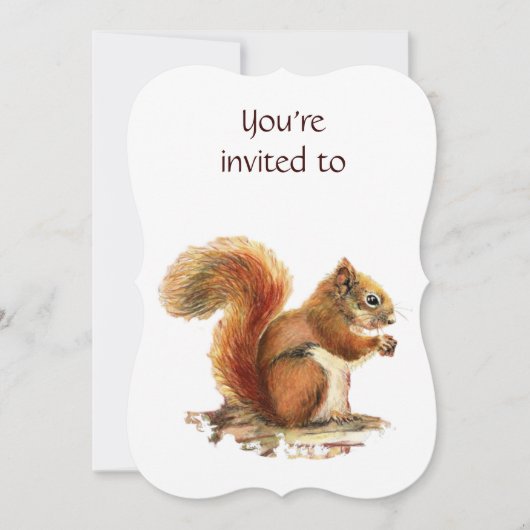 Memorial Service Invite Squirrel Animal Art Kaart (Voorkant)