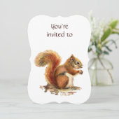 Memorial Service Invite Squirrel Animal Art Kaart (Staand voorkant)