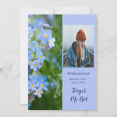 Memorial Service Invite Vergeet-me-niet-bloemen Kaart (Voorkant)