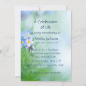 Memorial Service Invite Vergeet-me-niet-bloemen Kaart (Achterkant)