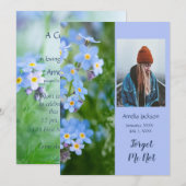 Memorial Service Invite Vergeet-me-niet-bloemen Kaart (Voorkant / Achterkant)