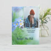 Memorial Service Invite Vergeet-me-niet-bloemen Kaart (Staand voorkant)