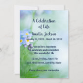 Memorial Service Invite Vergeet-me-niet-bloemen Kaart (Achterkant)