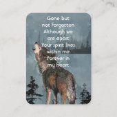 Memorial Service Invite Watercolor Howling Wolf Visitekaartje (Voorkant)