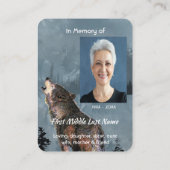 Memorial Service Invite Watercolor Howling Wolf Visitekaartje (Achterkant)