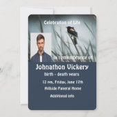 Memorial Service Invite Wetlands Marsh Blackbird Kaart (Achterkant)