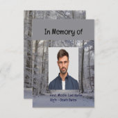Memorial Service Invite Winter Snow Forest Trees Kaart (Voorkant / Achterkant)