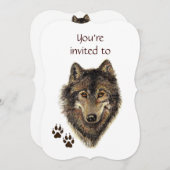 Memorial Service Invite Wolf Animal Art Kaart (Voorkant / Achterkant)