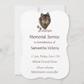 Memorial Service Invite Wolf Animal Art Kaart (Achterkant)
