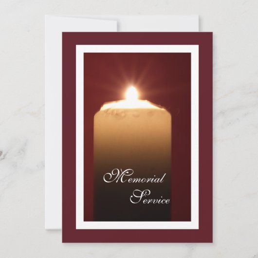 Memorial Service Kaars Uitnodiging Aankondiging (Voorkant)