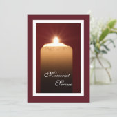 Memorial Service Kaars Uitnodiging Aankondiging (Staand voorkant)