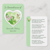 Memorial Service Keepslag Waterverf Hummingbird Visitekaartje (Voorkant / Achterkant)