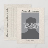 Memorial Service Memories Card met foto Briefkaart (Voorkant / Achterkant)